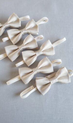 Bow ties made from Blak Bridesmaids fabric