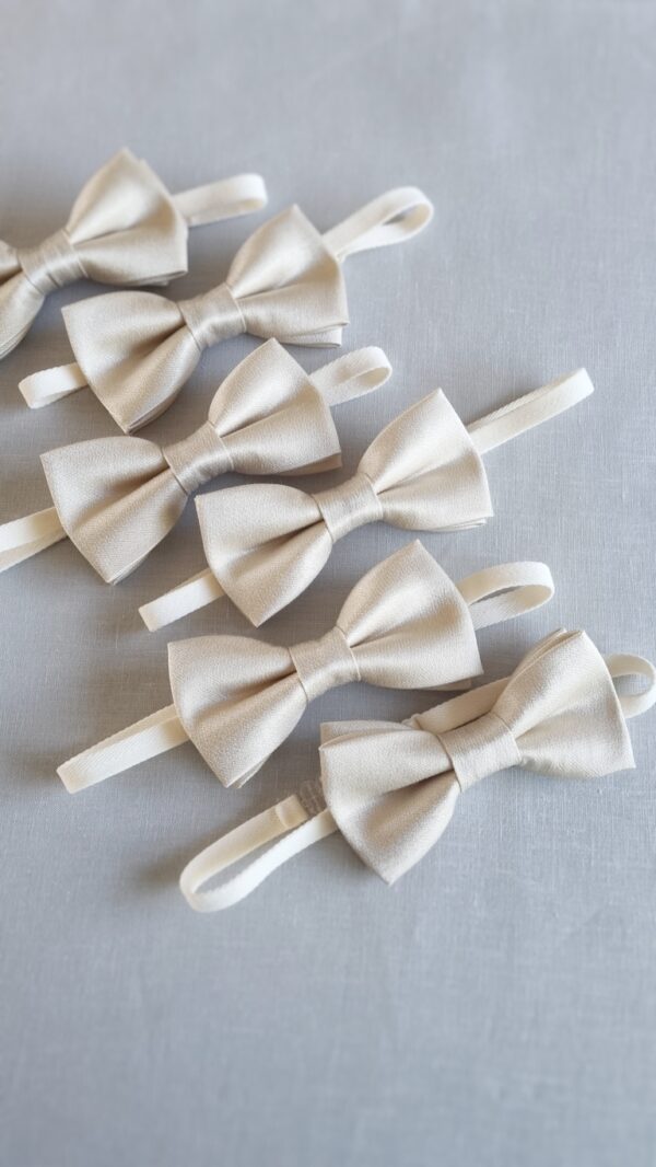 Bow ties made from Blak Bridesmaids fabric