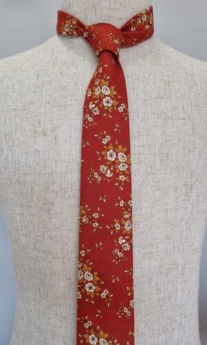 Classic Rust Floral Tie