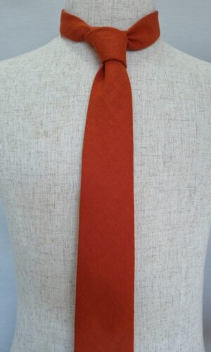 Burnt Orange Linen Tie