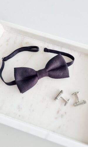 Black Linen Bow Tie NZ