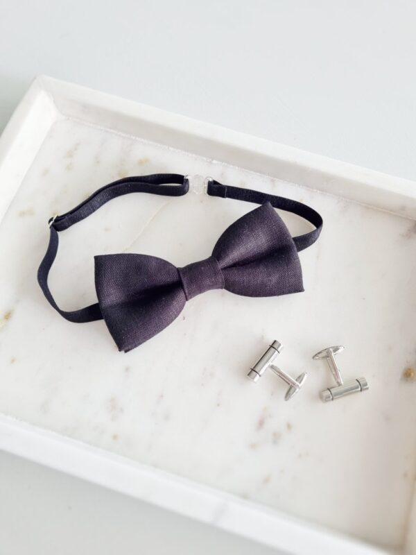 Black Linen Bow Tie NZ